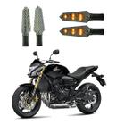 KIT 4 Luz Seta Esportiva Pisca Led de Carbono Modelo P03 Moto Honda CB 600F HORNET 2004 2005 2006 2007 2008 2009