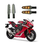 KIT 4 Luz Seta Esportiva Pisca Led de Carbono Modelo P03 Moto Honda CBR 1000 FIREBLADE 2010 2011 2012 2013 2014 2015 - Stallion