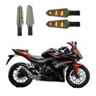 KIT 4 Luz Seta Esportiva Pisca Led de Carbono Modelo P03 Moto Honda CBR 500R 2010 2011 2012 2013 2014 2015