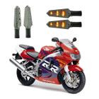 KIT 4 Luz Seta Esportiva Pisca Led de Carbono Modelo P03 Moto Honda CBR 900RR 2010 2011 2012 2013 2014 2015