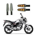 KIT 4 Luz Seta Esportiva Pisca Led de Carbono Modelo P03 Moto Honda CG 160 FAN 2010 2011 2012 2013 2014 2015