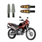 KIT 4 Luz Seta Esportiva Pisca Led de Carbono Modelo P03 Moto Honda NX4 FALCON 400 Ano 2016 2017 2018 2019 2020 2021 - Stallion