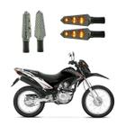 KIT 4 Luz Seta Esportiva Pisca Led de Carbono Modelo P03 Moto Honda NXR 125 BROS ES 2010 2011 2012 2013 2014 2015