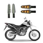 KIT 4 Luz Seta Esportiva Pisca Led de Carbono Modelo P03 Moto Honda NXR 160 BROS 2016 2017 2018 2019 2020 2021 - Stallion