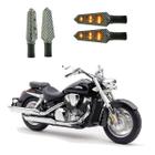 KIT 4 Luz Seta Esportiva Pisca Led de Carbono Modelo P03 Moto Honda VTX 1800R Ano 2004 2005 2006 2007 2008 2009 - Stallion