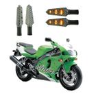 KIT 4 Luz Seta Esportiva Pisca Led de Carbono Modelo P03 Moto  NINJA ZX7 750CC 2016 2017 2018 2019 2020 2021