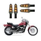 KIT 4 Luz Seta Esportiva Pisca Led de Carbono Modelo P03 Moto VULCAN 800CC Ano 2001 2002 2003 2004