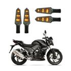 KIT 4 Luz Seta Esportiva Universal Pisca Led de Carbono Modelo P03C Moto DAFRA NEXT 250 2018 2019 2020 2021