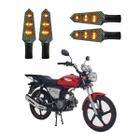 KIT 4 Luz Seta Esportiva Universal Pisca Led de Carbono Modelo P03C Moto DAFRA SUPER 100 2008 2009 2010 2011