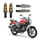 KIT 4 Luz Seta Esportiva Universal Pisca Led de Carbono Modelo P03C Moto FACTOR 150 2004 2005 2006200720082009