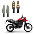 KIT 4 Luz Seta Esportiva Universal Pisca Led de Carbono Modelo P03C Moto XTZ 250 LANDER 2004 2005 2006 2007 2008 2009