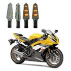 KIT 4 Luz Seta Esportiva Universal Pisca Led de Carbono Modelo P03C Moto YMH YZF R6 2010 2011 2012 2013 2014 2015 - Stallion