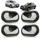 Kit 4 Maçaneta Interna da Porta Dianteira Traseira Prata Renault Duster 2011 a 2020 Logan 2007 a 2013 Megane 2006 a 2013