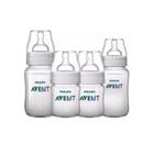 Kit 4 Mamadeiras Clássica Philips Avent Transparente 125/260/330ml