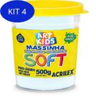 Kit 4 Massa Para Modelar Soft 500G. Branco Neve Base De Amido