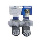 Kit 4 Meias Cinza Pet Antiderrapante Para Cachorro Gato P