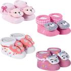 Kit 4 Meias Pantufa Bebê Recém Nascido Menina