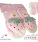 Kit 4 Meias Pantufas Bebê Infantil Menina(o) Recém Nascido