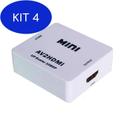Kit 4 Mini Adaptador Hdmi2Av Conversor Hdmi Para Vídeo