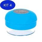 Kit 4 Mini Caixa De Som Bluetooth Prova D'água Speaker Azul