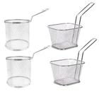 Kit 4 Mini Cesto Fritura Batata 10 e 8cm - Inox