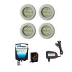 Kit 4 Mini Led Smd 12 Abs Rgb Rosca 1/2 + Comando Standard Para Piscina Jardim