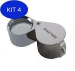 Kit 4 Mini Lupa De 30X 21Mm Inox Relojoeiro Joalheiro Gota De Mão