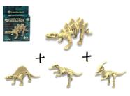 Kit 4 Modelos de Fosseis de Dinossauros cada um 15 Peças para Montar Quebra Cabeça
