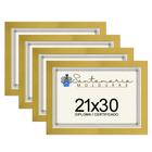 Kit 4 Molduras Porta Diploma Certificado A4 21x30 Amarelo