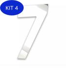 Kit 4 Número Residencial Em Inox Polido Alto Brilho Dupla Face - 7