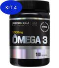 Kit 4 Omega 3 1000 Mg - 100 Cápsulas - Probiótica