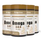 Kit 4 Ômega 3-6-9 Mulher Prímula Linhaça Borragem Vitamina E 60 Cápsulas Fitoprime