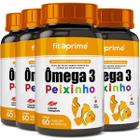 Kit 4 Ômega 3 Peixinho Mastigável Sabor Cereja 60 Cápsulas - Fitoprime