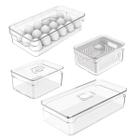 Kit 4 Organizador Mantimento Geladeira Ovos Clear Fresh Ou