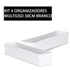 Kit 4 Organizador Multiuso Modular De Plástico Branco Retangular 30 x 7,5 x 5,2 cm - Paramount 3