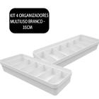 Kit 4 Organizadores c/ Compartilhamentos Gaveta Armário Cozinha Branco - Paramount 3