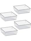 Kit 4 Organizadores Multiuso - Pote Acrílico Cristal Acrimet 973