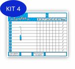 Kit 4 Painel Magnético - Quadro De Tarefas Educativo Azul 2