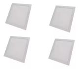 Kit 4 Painel Plafon Led 25w Embutir Quadrada Branco30x30