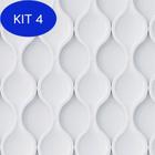 Kit 4 Papel De Parede Efeito 3D Branco Resistente À Água