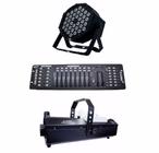 Kit 4 Par Led 36W De 1W Dmx 512 Maquina De Fumaça 3000W - One Light