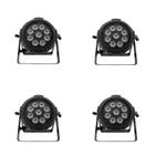 Kit 4 Par Led 9X18W 6 In 1 Rgbwa+Uv Outdoor - Sanyi Light