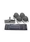 Kit 4 Par Led Slim 60 Led 3W+Máq Fumaça 2000W+Mesa Dmx 512 - OneLight