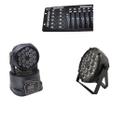 Kit 4 par led slim rgbw 18x12w full  4 mini wash 18x3w  dmx 512