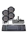 Kit 4 par led60 leds rgb full+maq fumaça 2000w+mesa dmx512