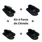 Kit 4 pares de chinelos original correia grossa super confortavel