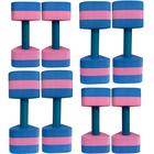 Kit 4 Pares Halteres Aquáticos Em EVA P 1-2kg M 2-3kg Azul/Rosa Dafoca Sports