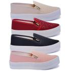 Kit 4 Pares Tênis Feminino Slip On Plataforma Sapatilha K107