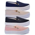 Kit 4 Pares Tênis Feminino Slip On Plataforma Sapatilha K107