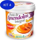 Kit 4 Pasta Integral De Amendoim Sem Açúcar Pote de 1,02kg
